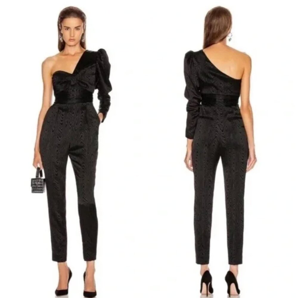 A.L.C. Black One-Shoulder Ruched Jumpsuit – Size 4 $695